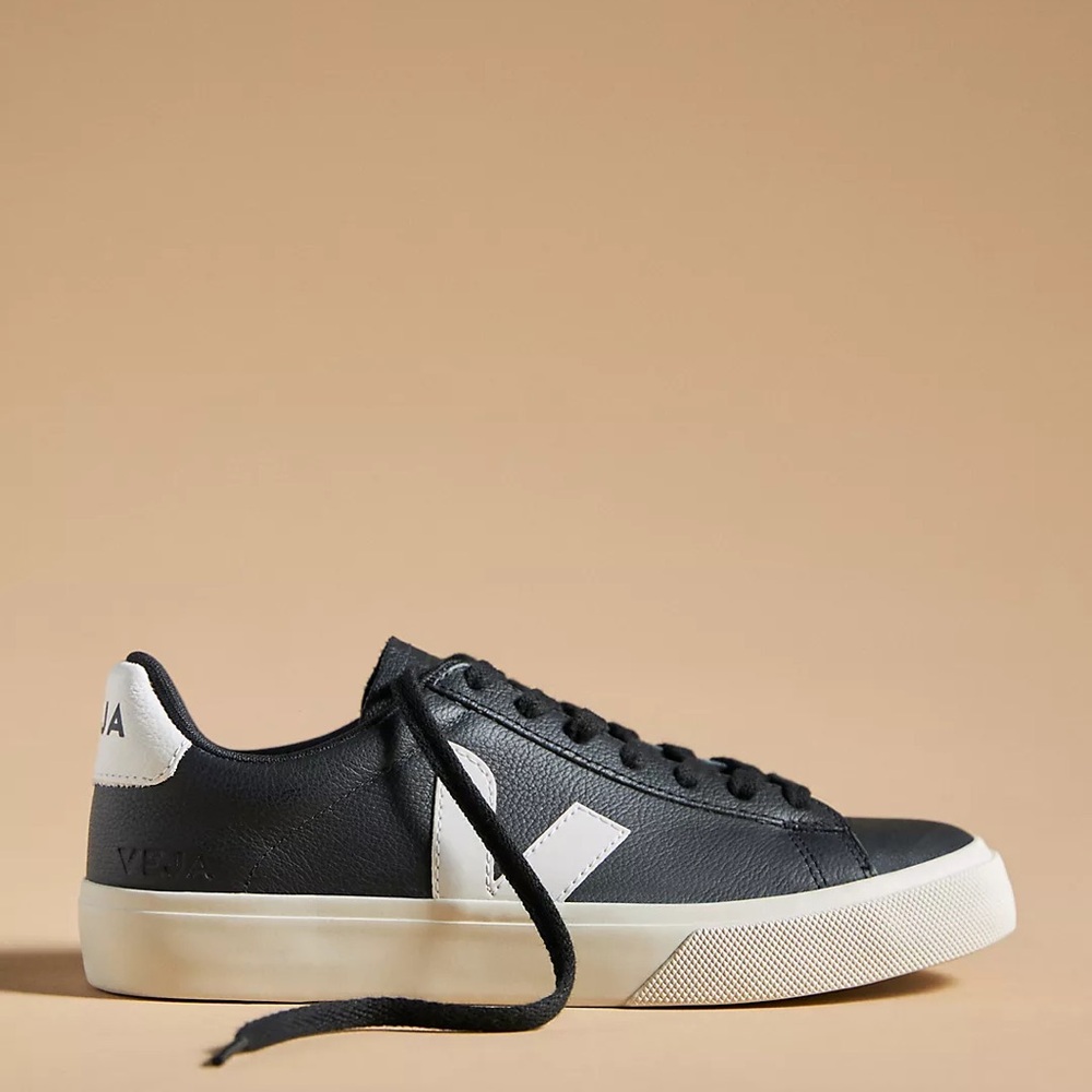 VEJA CAMPO LEATHER BLACK AND WHITE SNEAKERS 37 6 - Picture 3 of 11